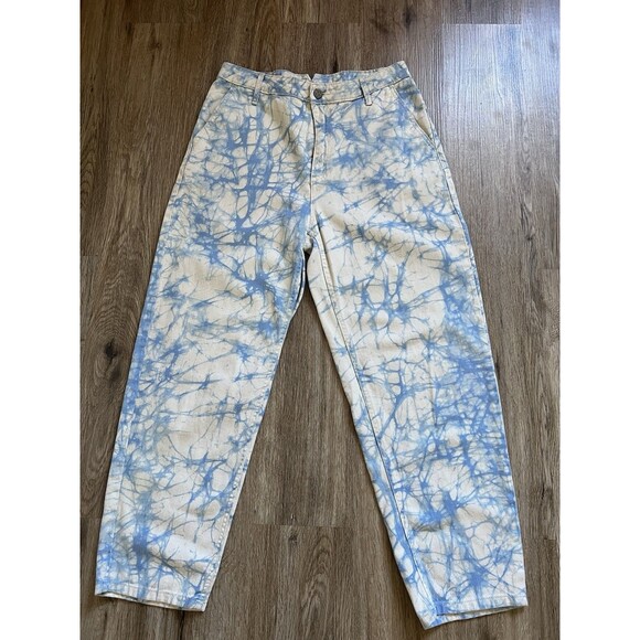 Rachel Comey x Target High Rise Crop Jeans Size 6 Blue Tie Dye Marbled Denim - Picture 6 of 14